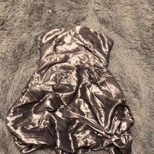 Snap Shimmering Silver Formal Dress